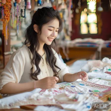 孙颖莎京绣体验:亲手绣上名字缩写,感受传统魅力