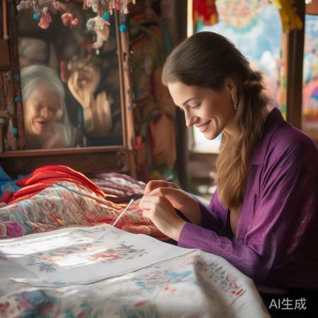 孙颖莎京绣体验:亲手绣上名字缩写,感受传统魅力