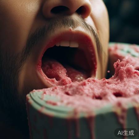 男子嚼槟榔吐泡沫箱，箱上溶出深坑惊呆众人！
